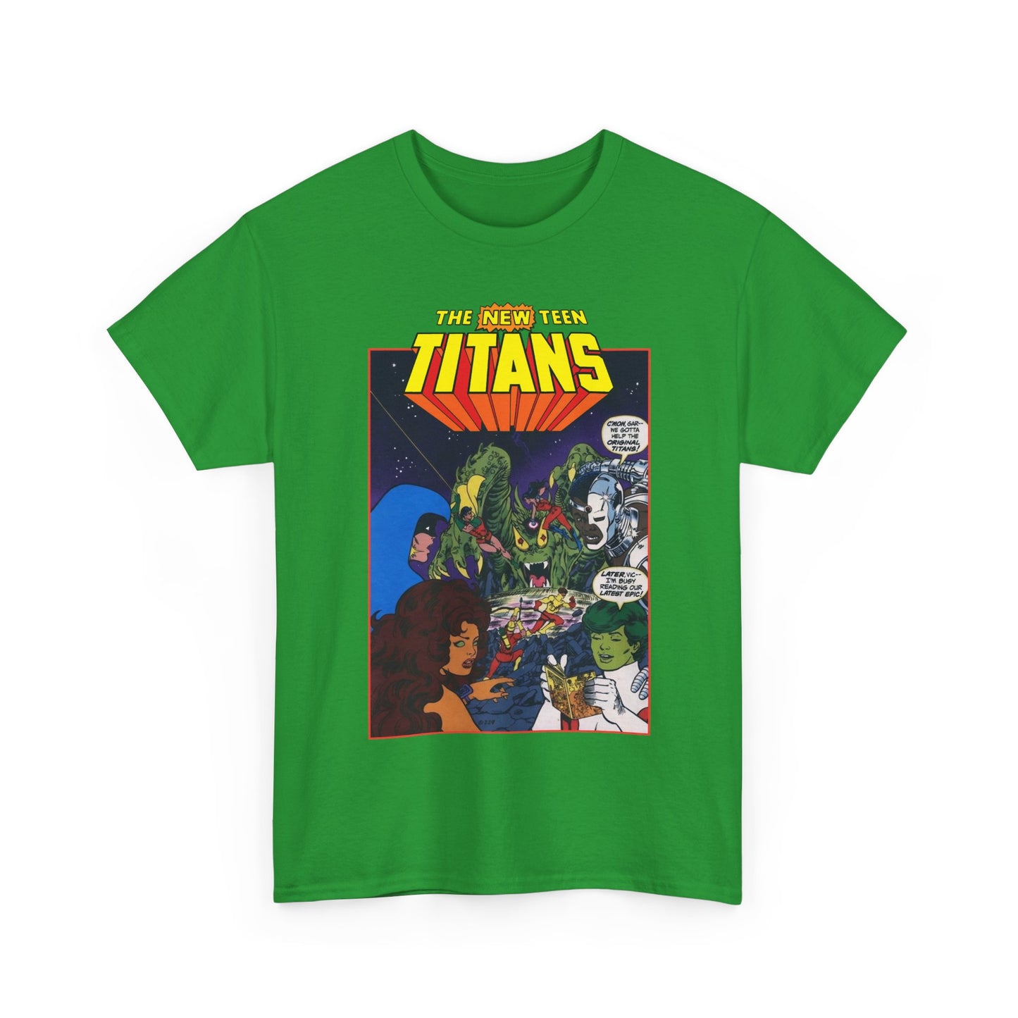 New Teen Titans T-Shirt - George Perez Art - 1980s DC Digest Artwork - Raven, Cyborg, Changeling, Starfire - DC Comics