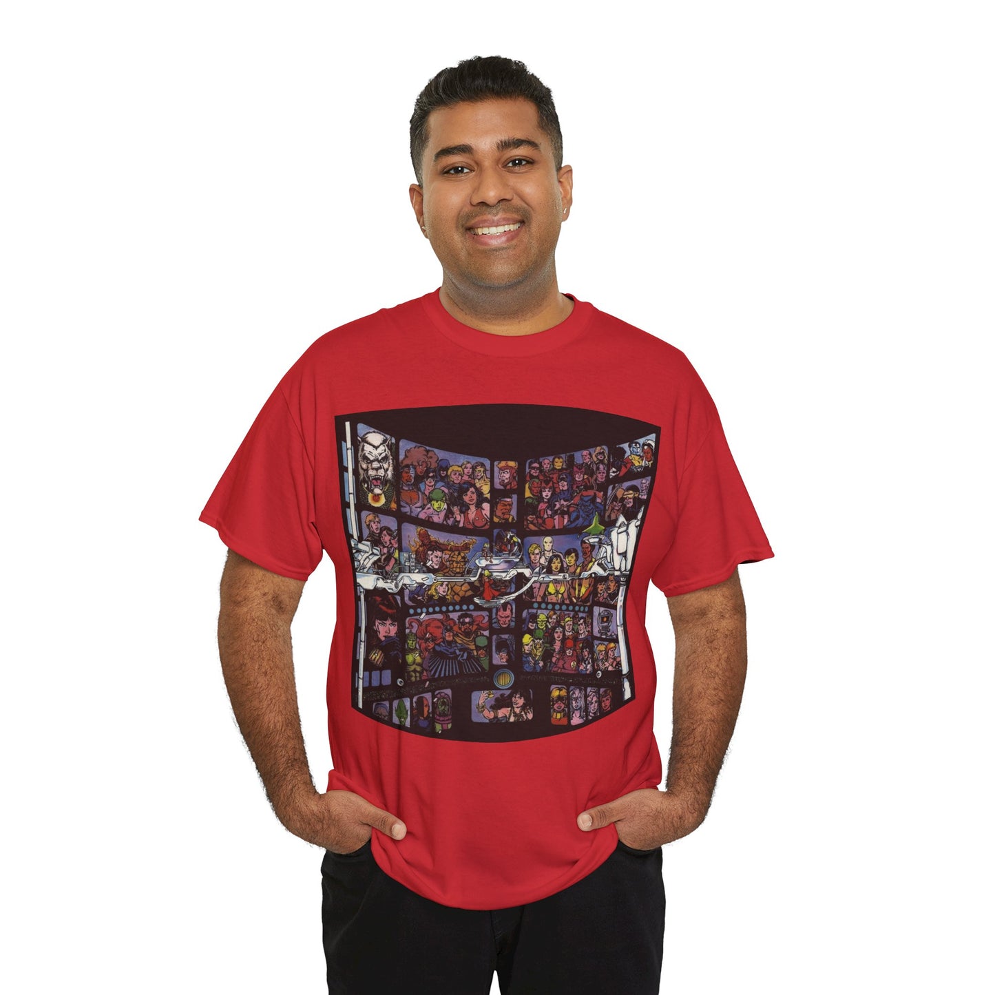 Focus on George Perez T-Shirt - Monitor, New Teen Titans, Avengers, Fantastic Four - DC & Marvel Comics - Note: Black Tee is a Negative Space Piece and is Borderless