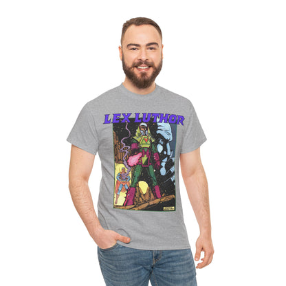 Lex Luthor T-Shirt - George Perez Art - 1980s DC Comics - Action Comics Armor - Inspiration for Super Powers Figure - Superman Enemy