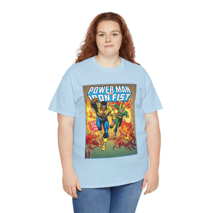 Power Man & Iron Fist T-Shirt - Luke Cage & Danny Rand - Popular Marvel Comics 1970s Series - Heroes for Hire - Great Retro Art