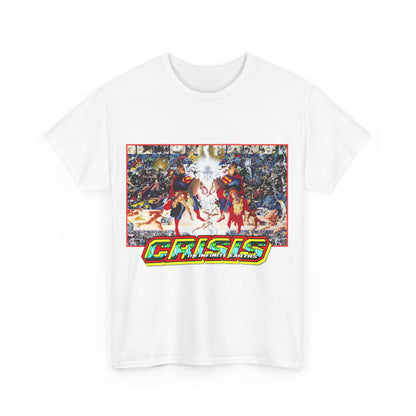 Crisis on Infinite Earths T-Shirt - Alex Ross & George Perez Art - Superman, Wonder Woman, Supergirl, Flash, Monitor, Anti-Monitor - DC Comics