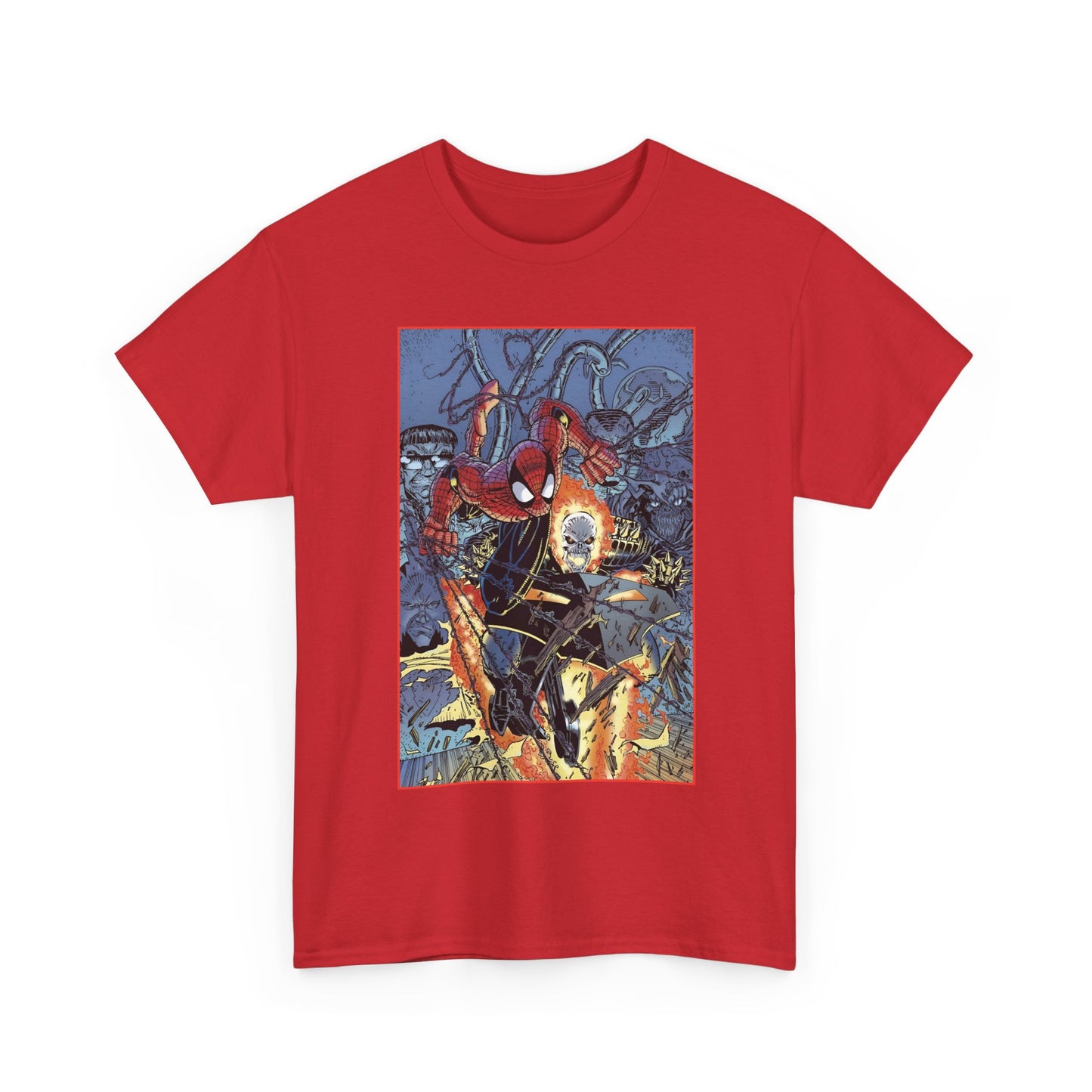 Amazing Spider-Man & Ghost Rider T-Shirt - Erik Larsen Art - Sinister Six - Marvel Comics