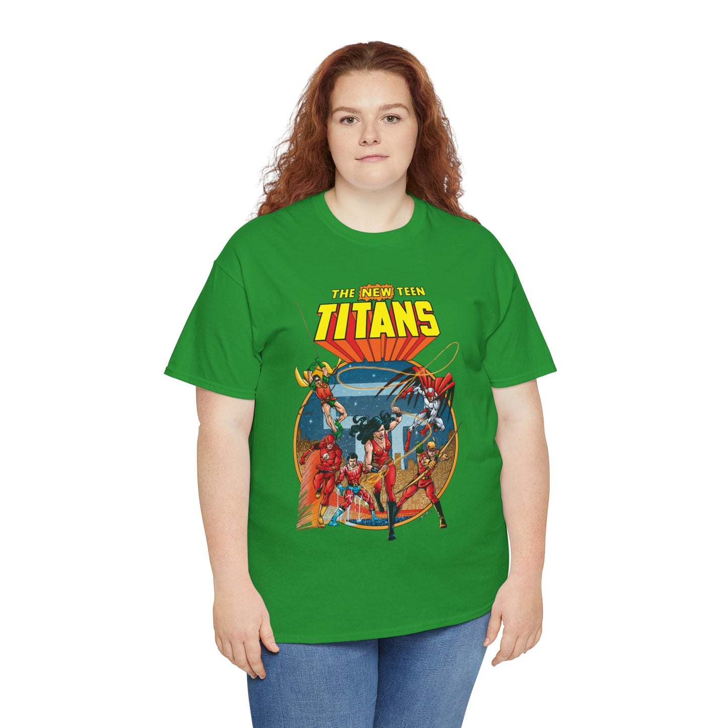 New Teen Titans T-Shirt - George Perez Art - Wonder Girl, Flash, Robin, Speedy, Aqualad, Hawk - DC Comics