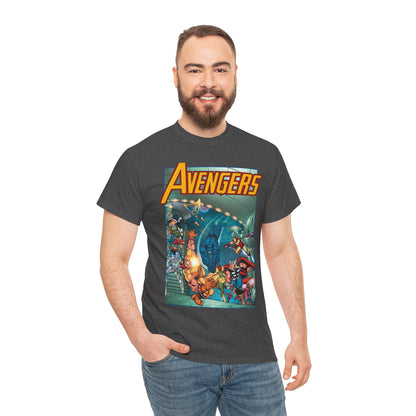 Avengers Vs Guardians of the Galaxy T-Shirt - George Perez Art - Tomorrow's Avengers - Thor, Captain America, Iron Man, Scarlet Witch, Vision, Wonder Man - Marvel Comics