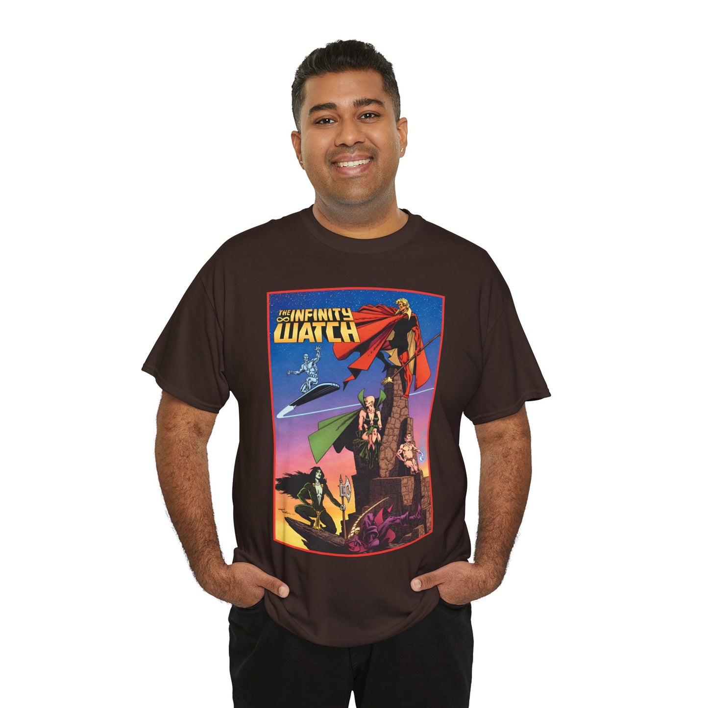 Infinity Watch T-Shirt - Jim Starlin Art - Adam Warlock, Silver Surfer, Moondragon, Pip the Troll - Marvel Comics