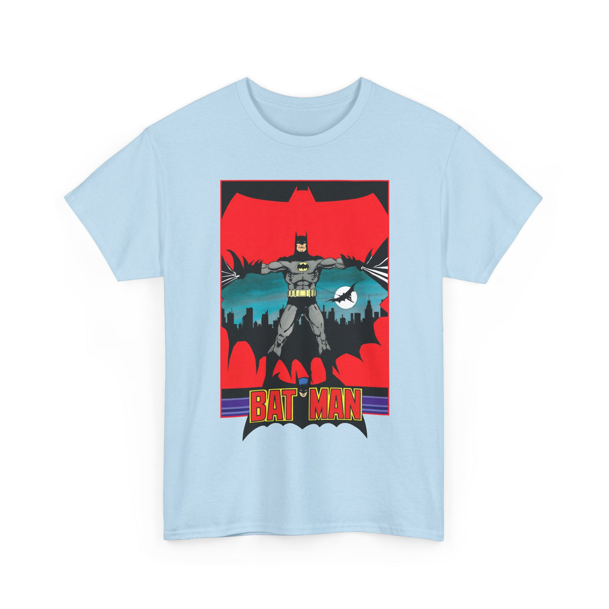 Batman T-Shirt - George Perez Art - 1980s JLA Postcard Art - DC Comics