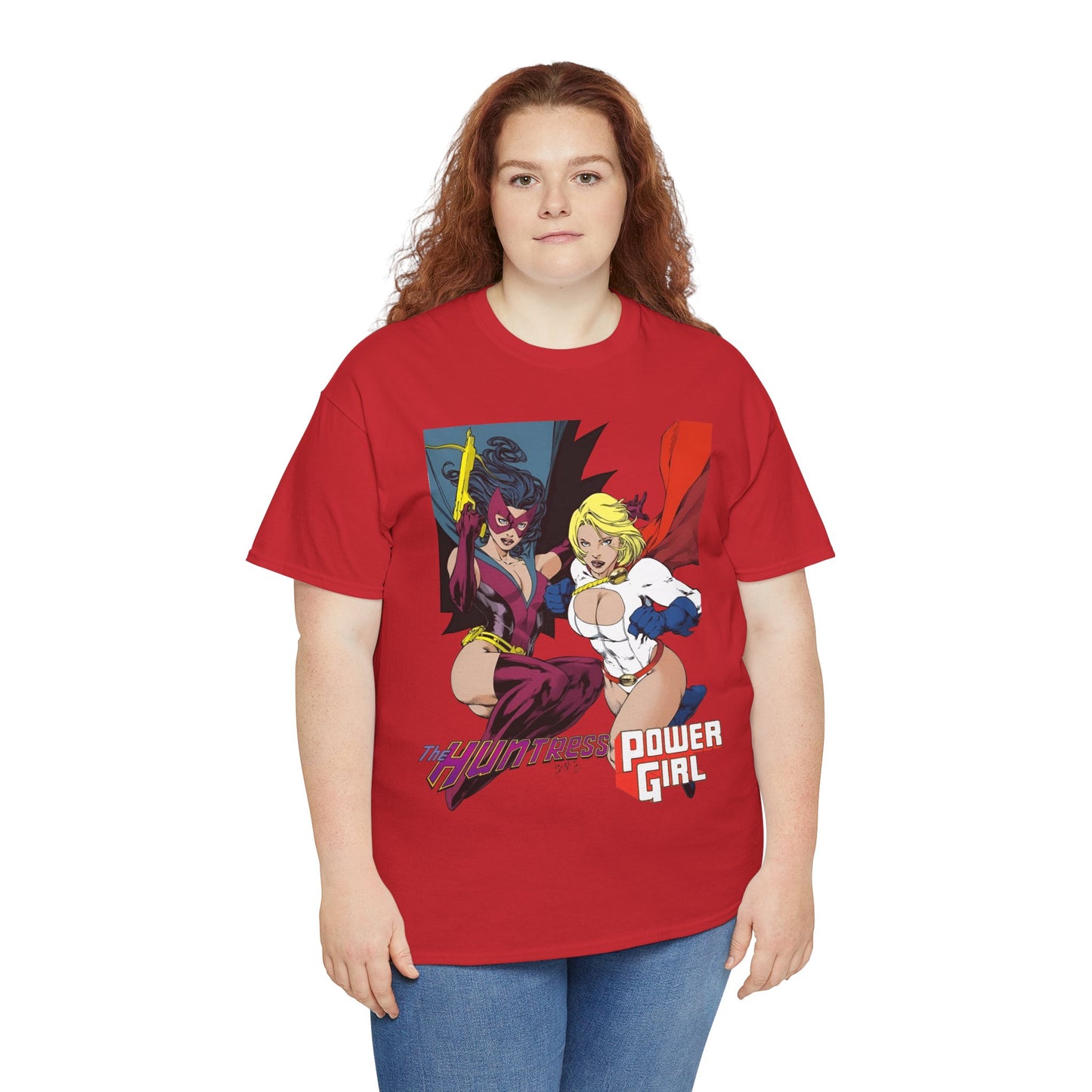 Huntress & Power Girl T-Shirt - Ed Benes Art - Justice Society, JSA, Earth 2 - DC Comics Bronze Age, Pre-Crisis Heroes