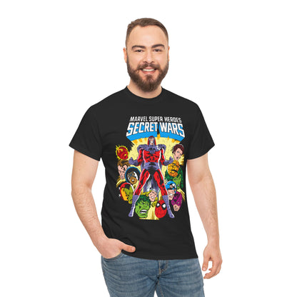 Marvel Super Heroes Secret Wars T-Shirt - Magneto, Captain America, Iron Man, She-Hulk, Hulk, Human Torch, Captain Marvel, Hawkeye - Marvel Comics