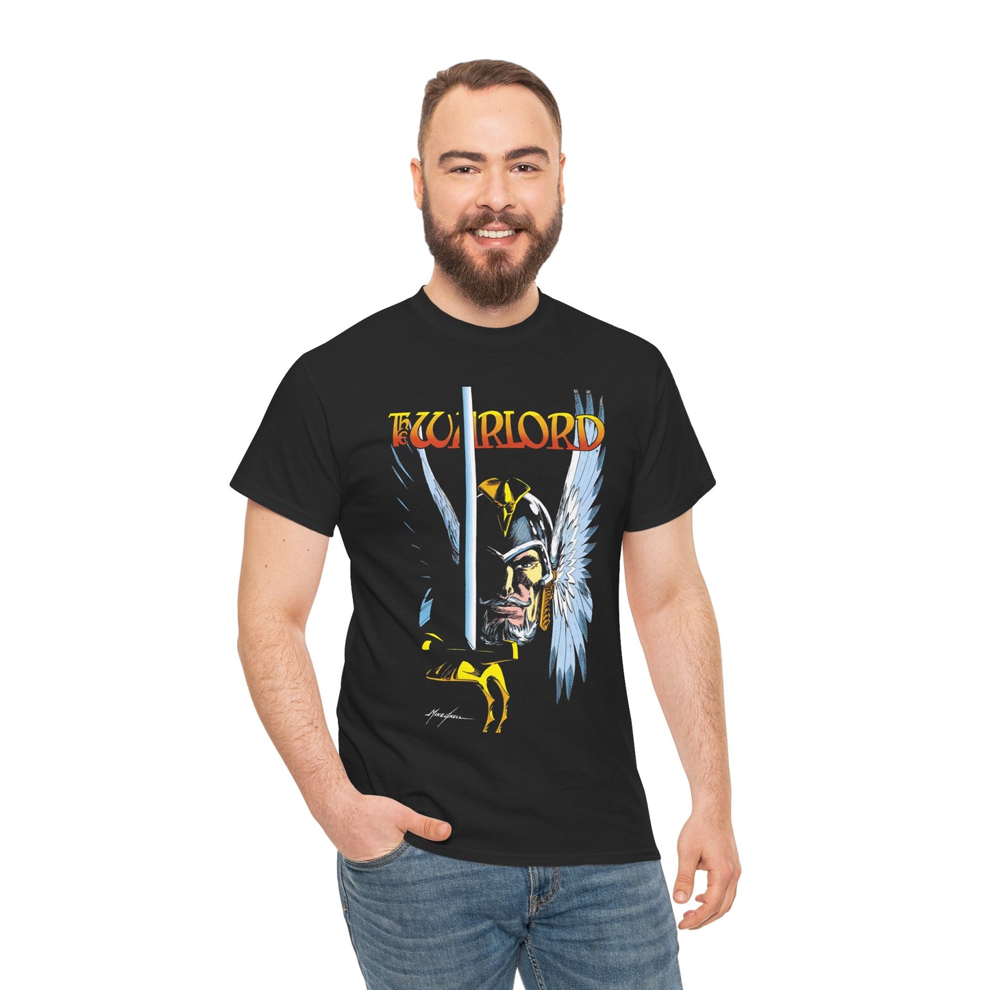 Warlord T-Shirt - Mike Grell Art - Skartaris - Negative Space Art - DC Comics