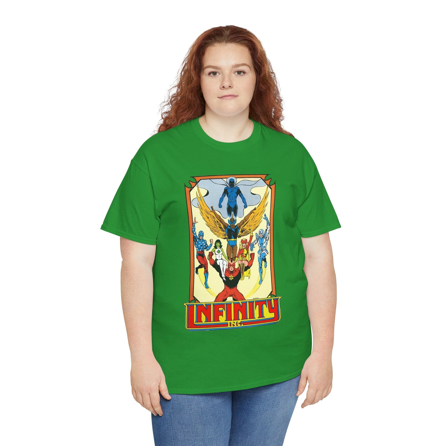 Infinity Inc Shirt - Todd McFarlane Art - Jade, Obsidian, Fury, Northwind, Nuklon, Silver Scarab, Star-Spangled Kid - JSA Successors - DC Comics