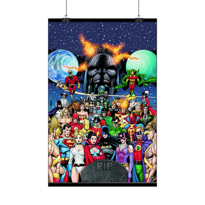 Crisis on Multiple Earths Rolled Poster - George Perez Art - JLA & JSA - DC Comics - Multiple Sizes Up to 24"x36"