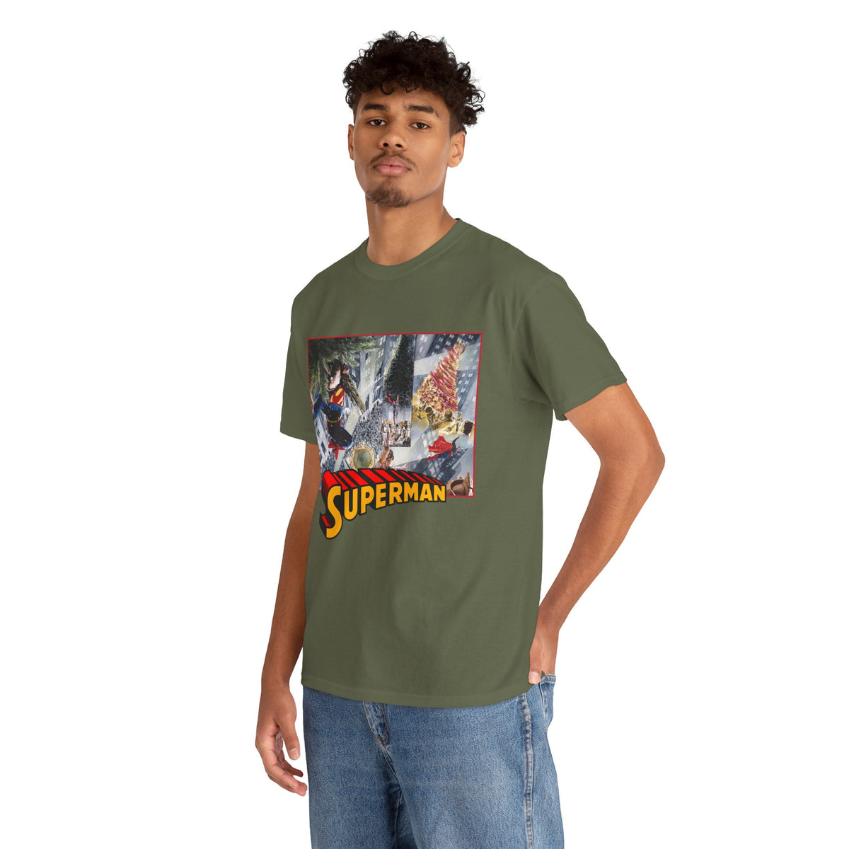 Superman Christmas Tree T-Shirt - Alex Ross Art - DC Comics