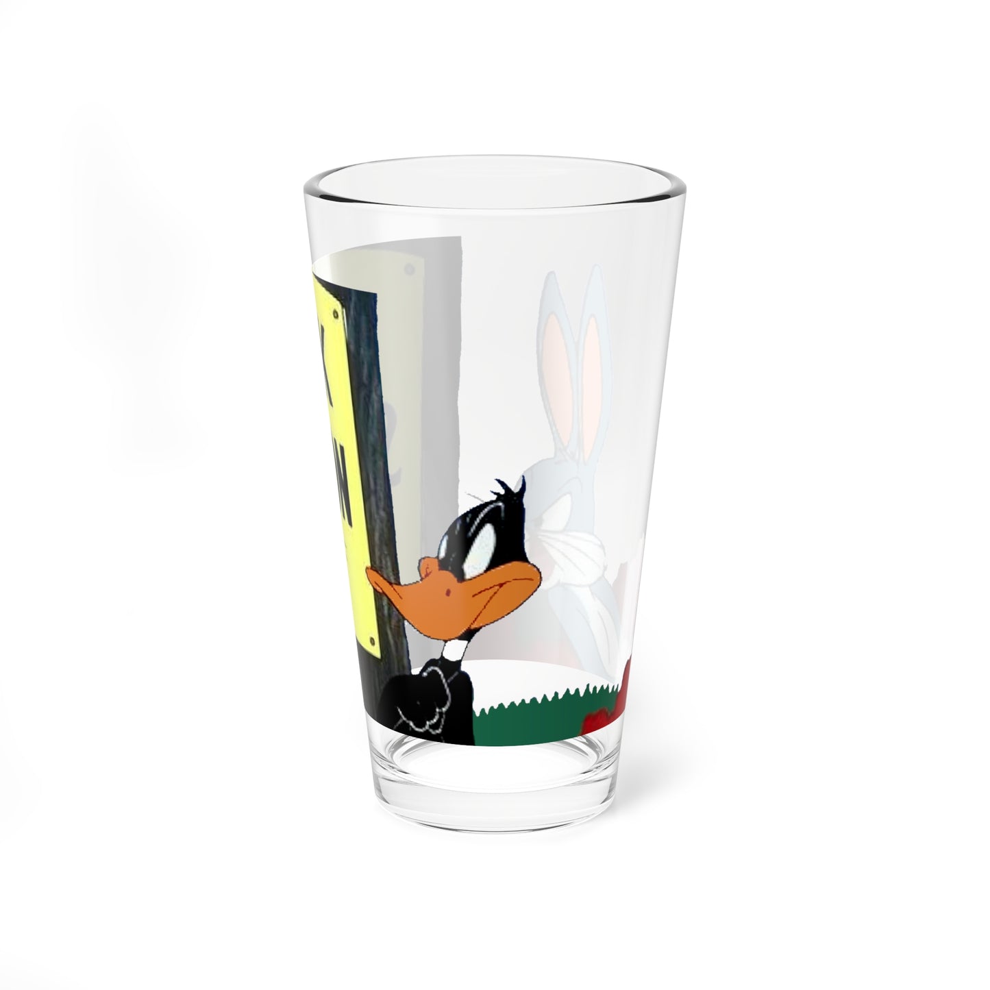 Bugs Bunny & Daffy Duck Pint Glass, 16oz - Rabbit/Duck Season - Looney Tunes