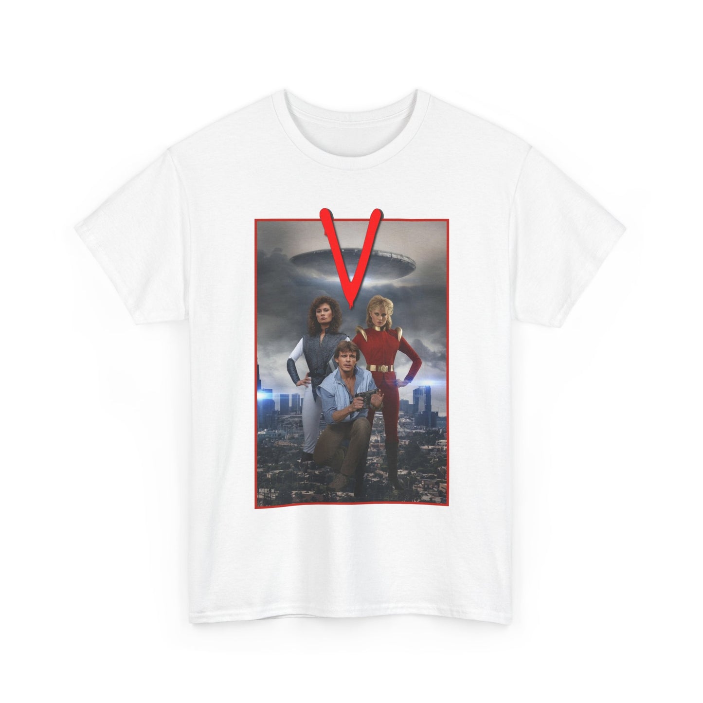 V T-Shirt - Visitors 1983 NBC Sci-Fi Aliens Series - Mike Donovan, Diana, Lydia