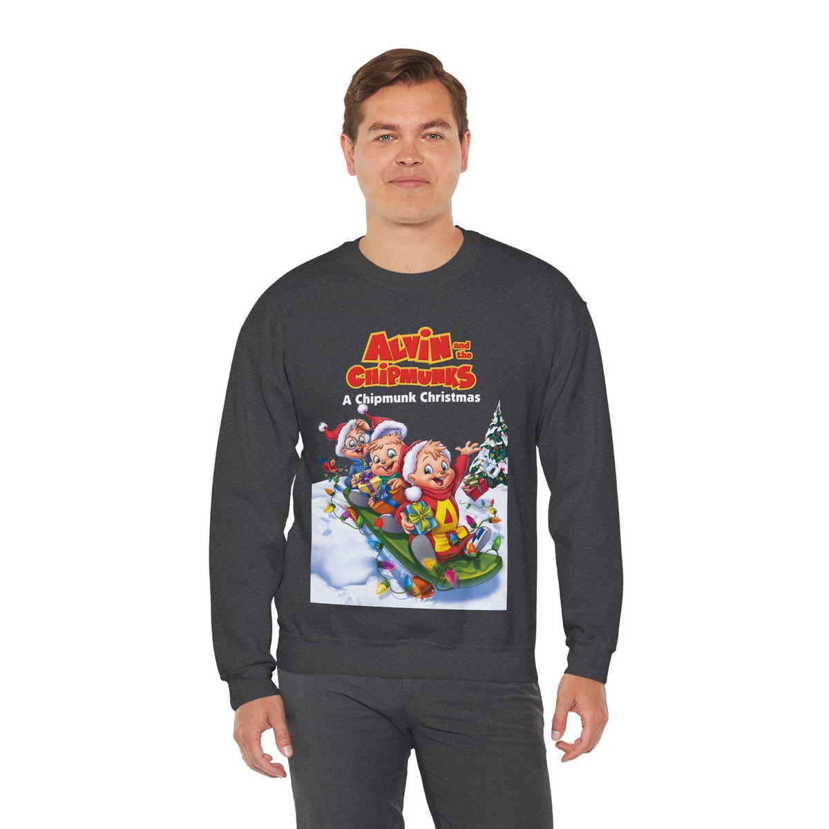 Alvin & the Chipmunks Christmas Special Heavy Blend Crewneck Sweatshirt - Alvin, Simon, Theodore Festive Holiday Cartoon