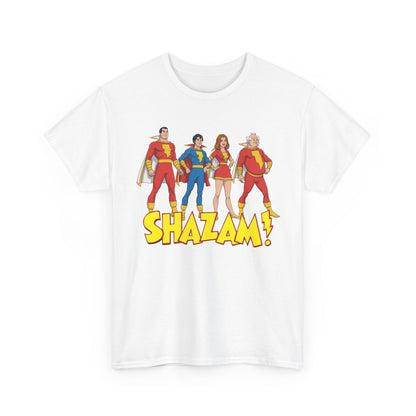 Shazam T-Shirt - Marvel Family Filmation Art - Mary Marvel, Captain Marvel Jr, Uncle Dudley - DC Comics
