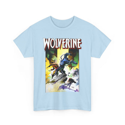 Wolverine T-Shirt - Mike Mignola Art - Jungle Adventure - Savage Land Story - Vs A Dinosaur - Logan, X-Men Member - Marvel Comics