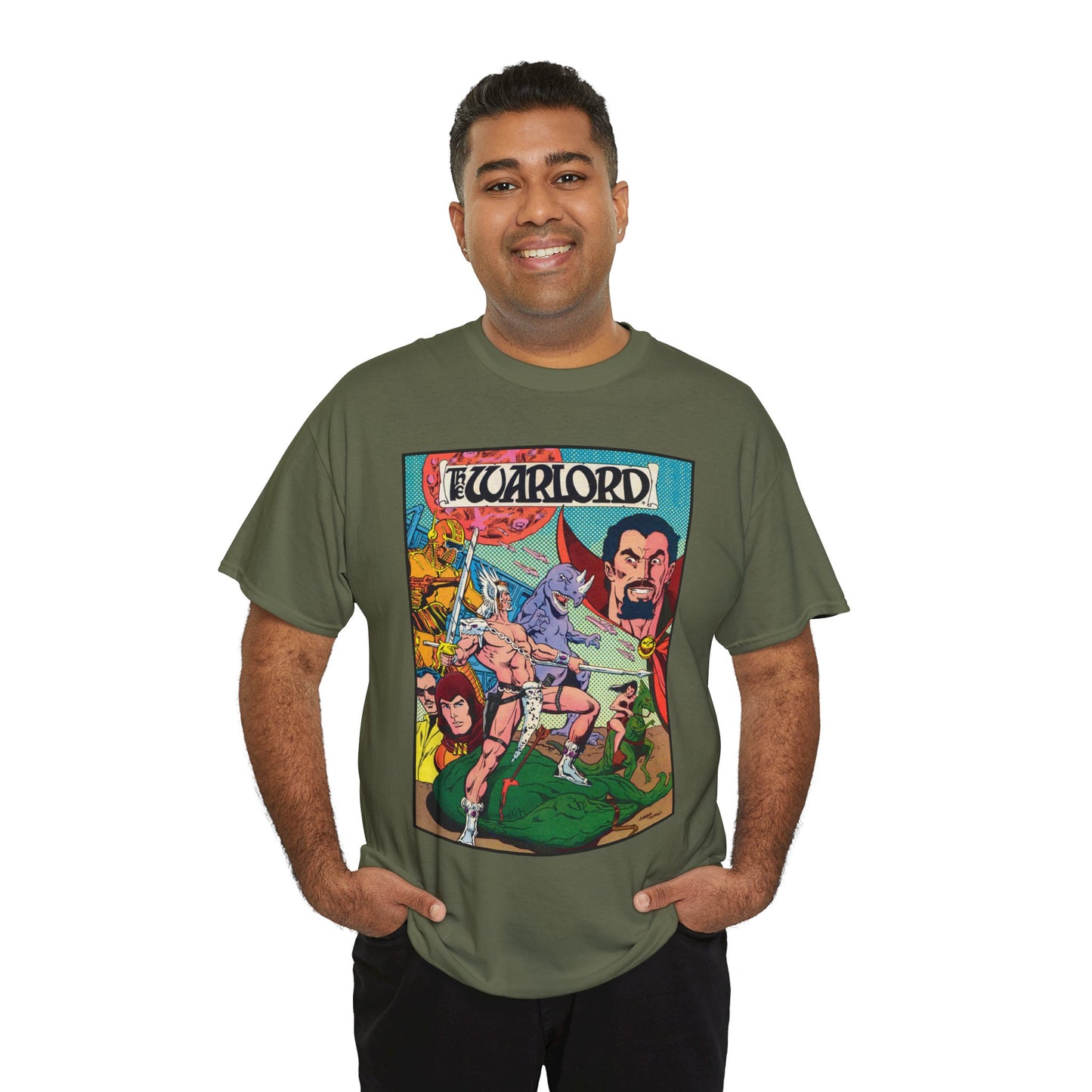 Warlord T-Shirt - Dan Jurgens Art - Travis Morgan, Skartaris, Deimos - Sword & Sorcery - DC Comics
