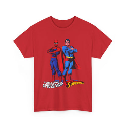 Amazing Spider-Man & Superman T-Shirt - Classic 1970s Marvel/DC Comics Crossover - Peter Parker & Clark Kent