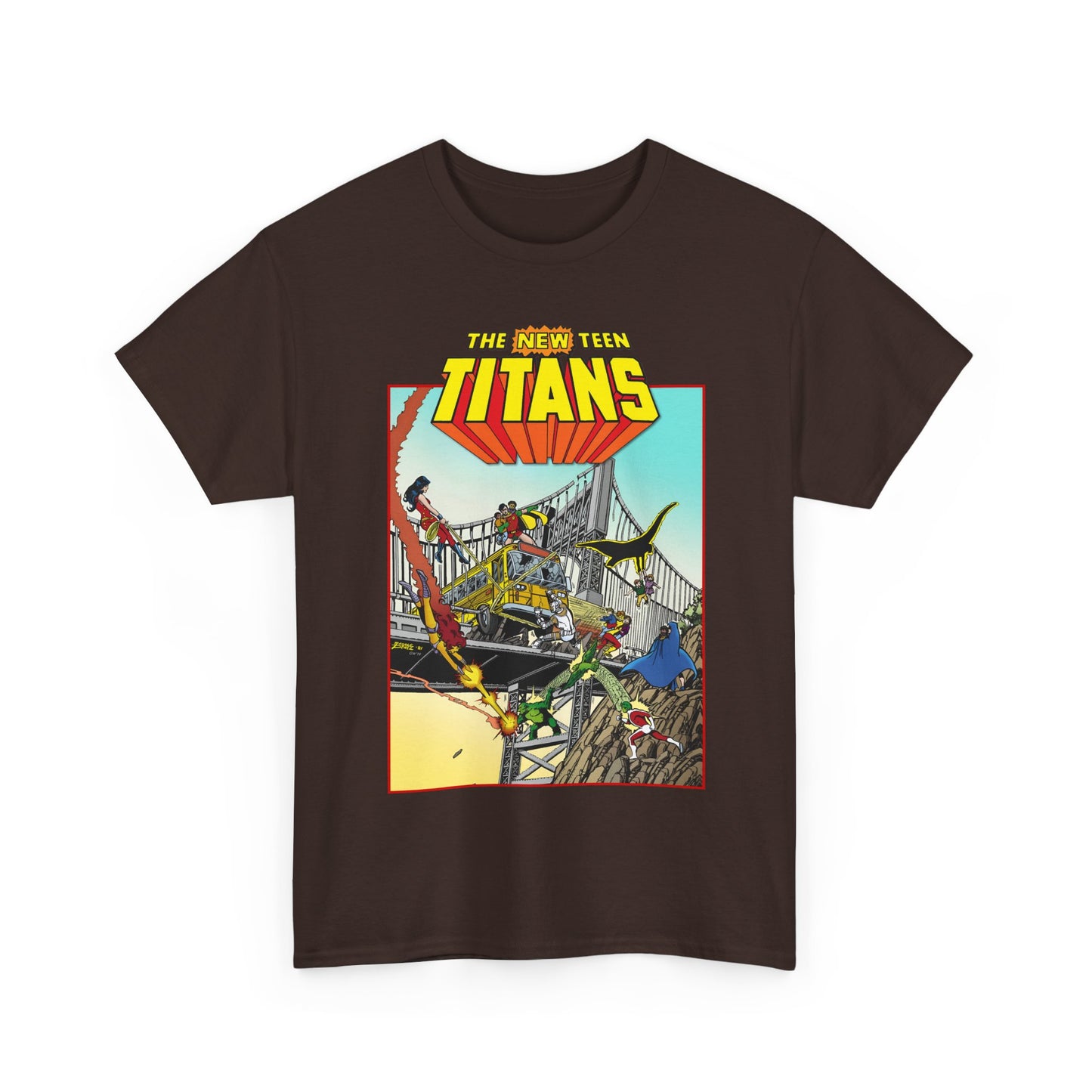 New Teen Titans T-Shirt - George Perez Promo Art - Wonder Girl, Cyborg, Raven, Starfire, Robin, Kid Flash, Changeling - DC Comics