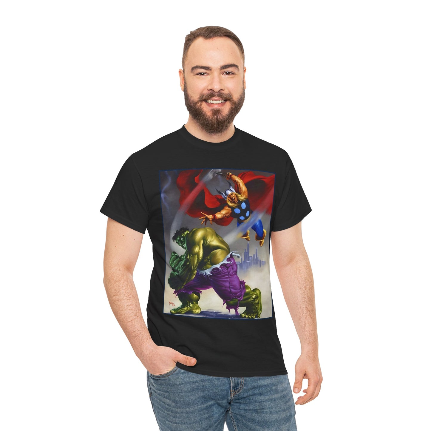 Incredible Hulk & Thor T-Shirt - Joe Jusko Art - Marvel Comics
