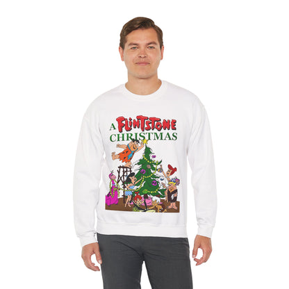 Flintstones Christmas Heavy Blend Crewneck Sweatshirt - Fred, Wilma, Barney, Betty