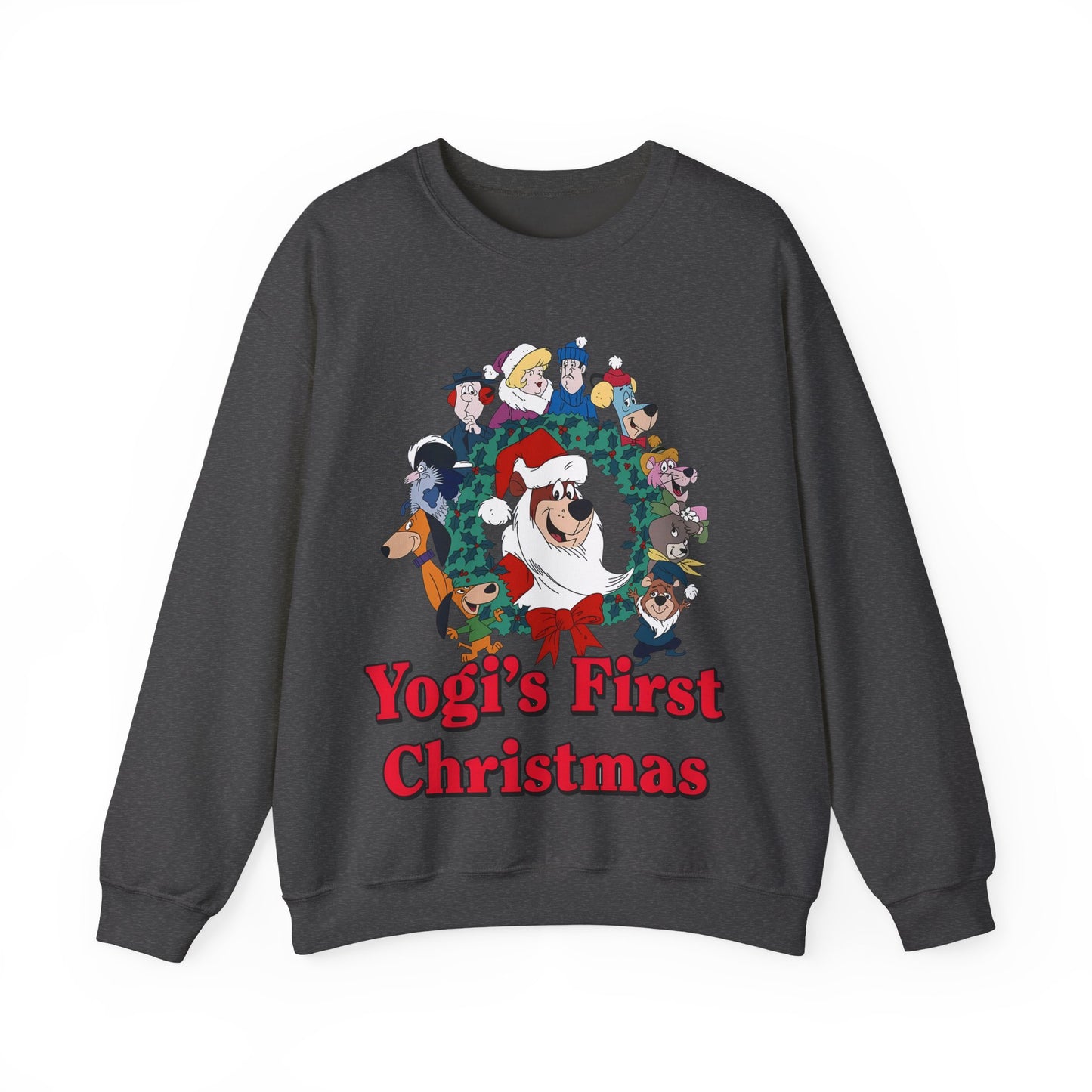 Yogi's First Christmas Crewneck Sweatshirt - Hanna-Barbera TV Holiday Special - Snagglepuss, Huckleberry Hound, Ranger Smith