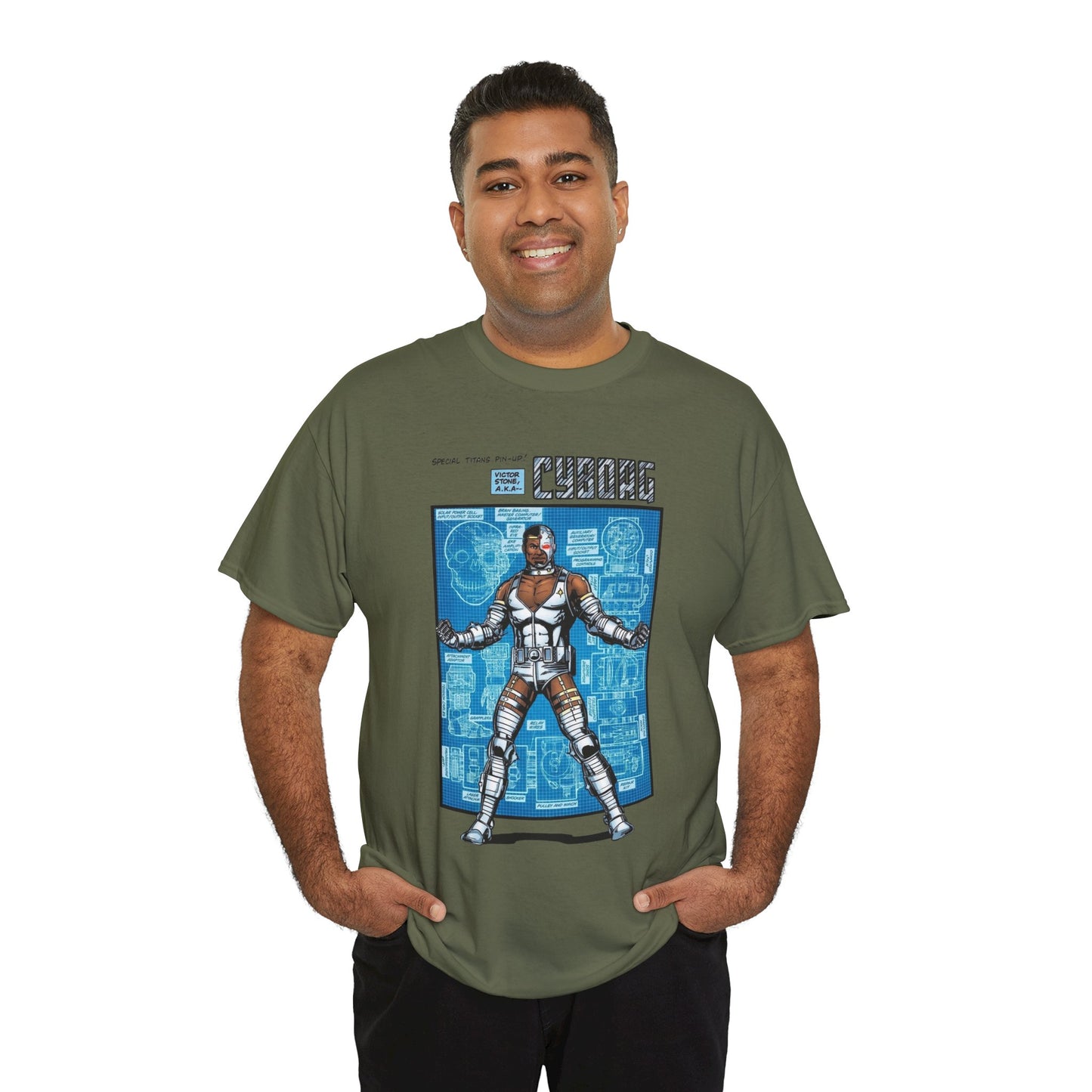 Cyborg T-Shirt - George Perez Art - New Teen Titans Pin-Up Poster - Victor Stone - DC Comics