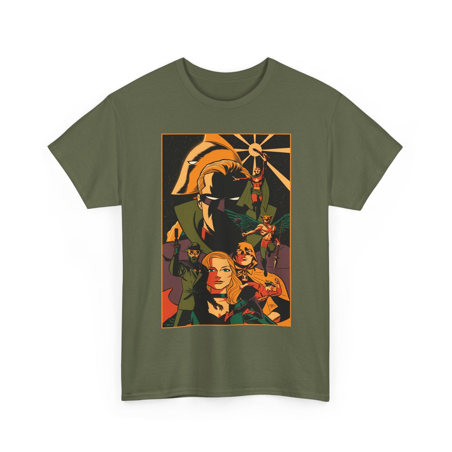 Justice Society T-Shirt - Michael Cho Art - New History of the DC Universe Cover - Black Canary, Starman, Hourman, Sandman - DC Comics