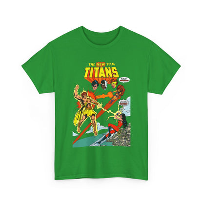 New Teen Titans T-Shirt - George Perez Art - Wonder Girl & Starfire Vs Hyperion - DC Comics