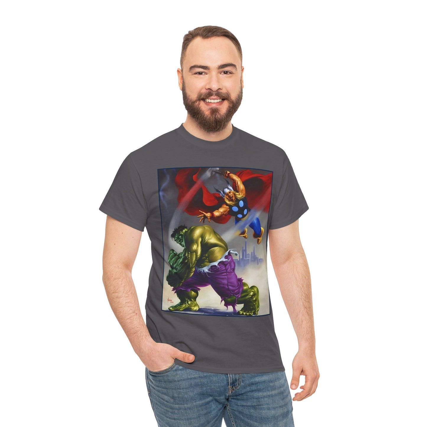 Incredible Hulk & Thor T-Shirt - Joe Jusko Art - Marvel Comics