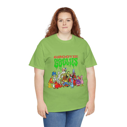 Groovie Goolies T-Shirt - The Monster Trio (Drac, Frankie, Wolfie) - Hagatha, Bella La Ghostly, Boneapart, Mummy - Horrible Hall on Horrible Drive - Filmation Cartoon