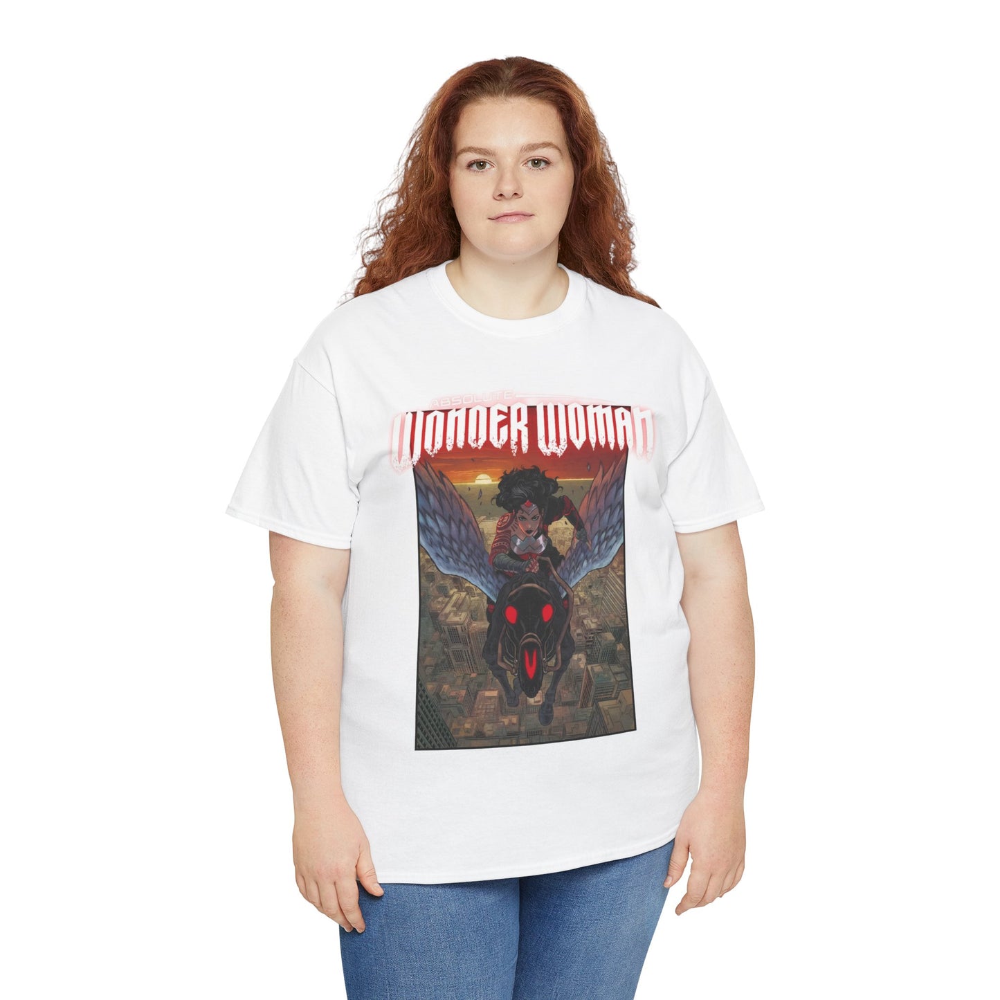 Absolute Wonder Woman T-Shirt - Hayden Sherman Art - DC Comics All-In - Raised in Hell by Circe - Riding Pegasus