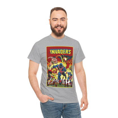 Invaders T-Shirt - Captain America, Human Torch, Namor, Spitfire - World War II Soldiers - Golden Age Heroes - Marvel Comics