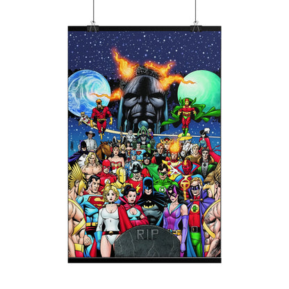 Crisis on Multiple Earths Rolled Poster - George Perez Art - JLA & JSA - DC Comics - Multiple Sizes Up to 24"x36"