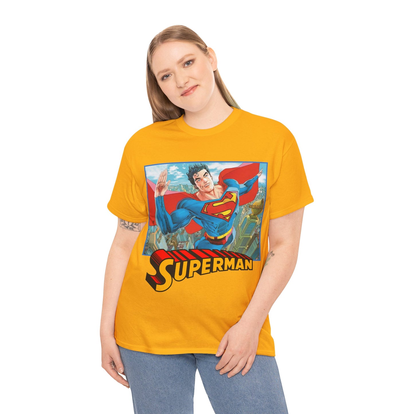 Superman T-Shirt - Guillem March Art - Variant Connecting Cover Art - Flying Over Metropolis - DC Comics All-In