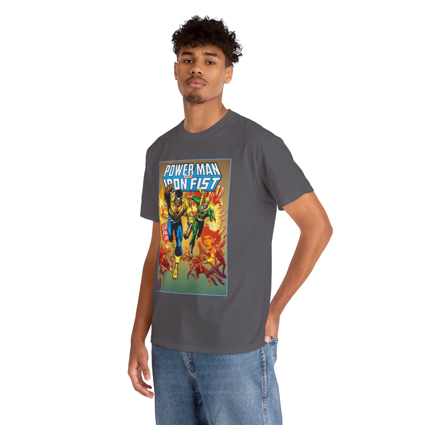 Power Man & Iron Fist T-Shirt - Luke Cage & Danny Rand - Popular Marvel Comics 1970s Series - Heroes for Hire - Great Retro Art