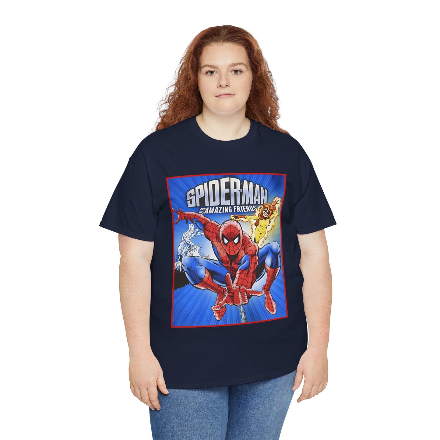 Spider-Man & His Amazing Friends T-Shirt - Firestar, Iceman - Popular 1980s Saturday Morning Cartoon - Marvel Comics