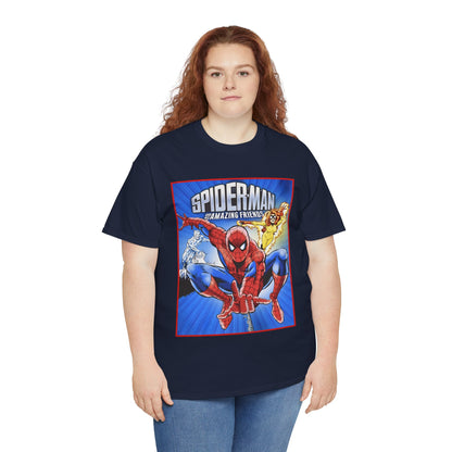 Spider-Man & His Amazing Friends T-Shirt - Firestar, Iceman - Popular 1980s Saturday Morning Cartoon - Marvel Comics