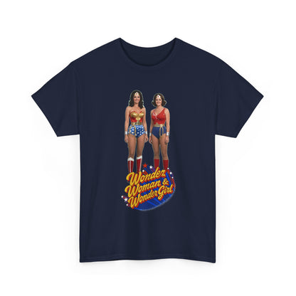 Wonder Woman & Wonder Girl T-Shirt - Lynda Carter Retro 1970s TV Show - DC Comics
