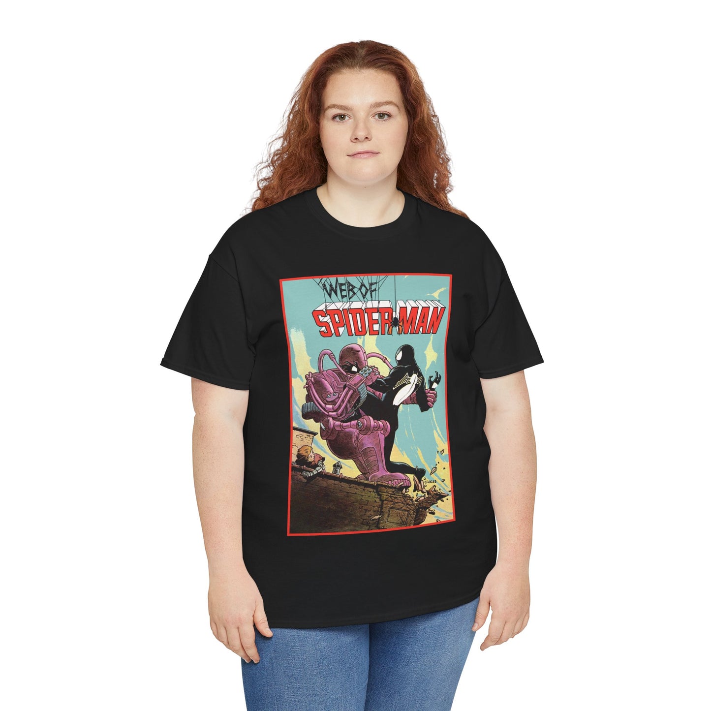 Web of Spider-Man T-Shirt - Charles Vess Art - Peter Parker, Black Symbiote Suit - Webslinger