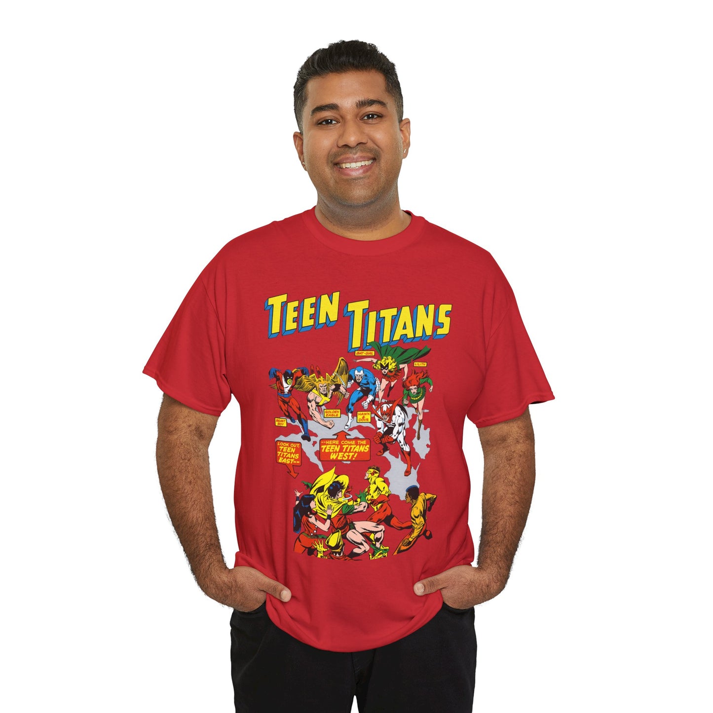 Teen Titans T-Shirt - Rick Buckler Art - Titans West, Lilith, Hawk & Dove, Beast Boy, Golden Eagle - DC Comics