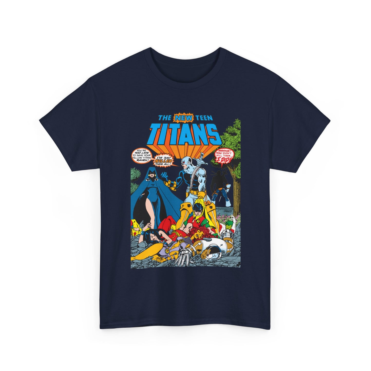 New Teen Titans T-Shirt - George Perez Art - #2 Cover Art - Deathstroke & Ravager - DC Comics