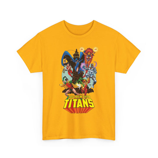 New Teen Titans T-Shirt - George Perez Art - Raven, Cyborg, Robin, Starfire, Wonder Girl, Changeling - DC Comics