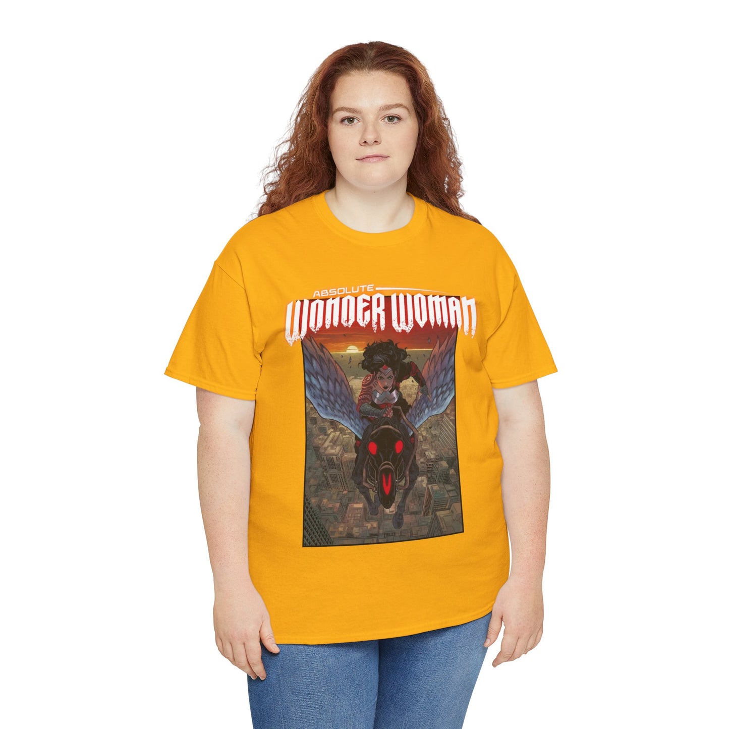Absolute Wonder Woman T-Shirt - Hayden Sherman Art - DC Comics All-In - Raised in Hell by Circe - Riding Pegasus