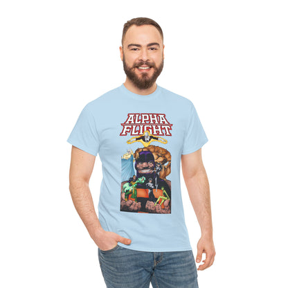 Alpha Flight T-Shirt - John Byrne Art - Guardian, Aurora, Northstar, Shaman, Snowbird, Puck - Marvel Comics