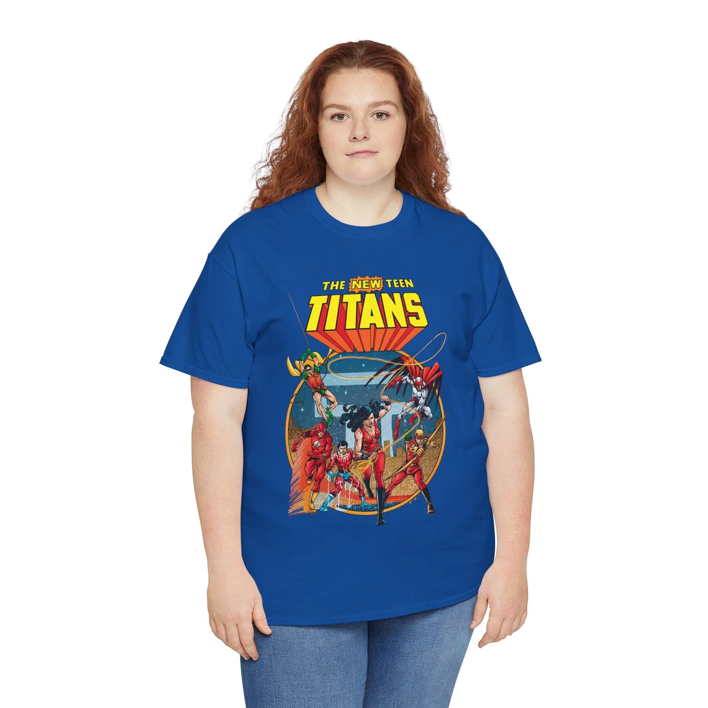 New Teen Titans T-Shirt - George Perez Art - Wonder Girl, Flash, Robin, Speedy, Aqualad, Hawk - DC Comics