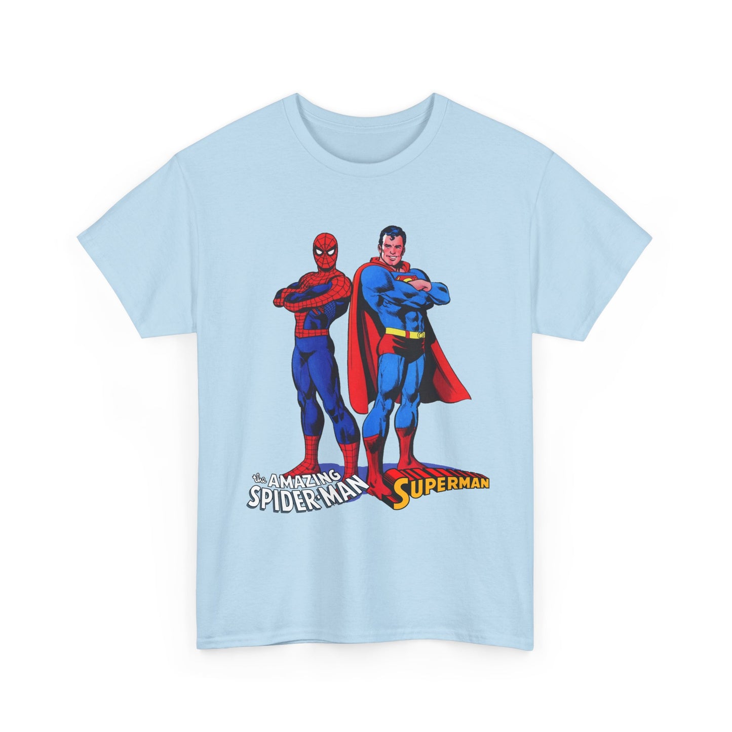Amazing Spider-Man & Superman T-Shirt - Classic 1970s Marvel/DC Comics Crossover - Peter Parker & Clark Kent