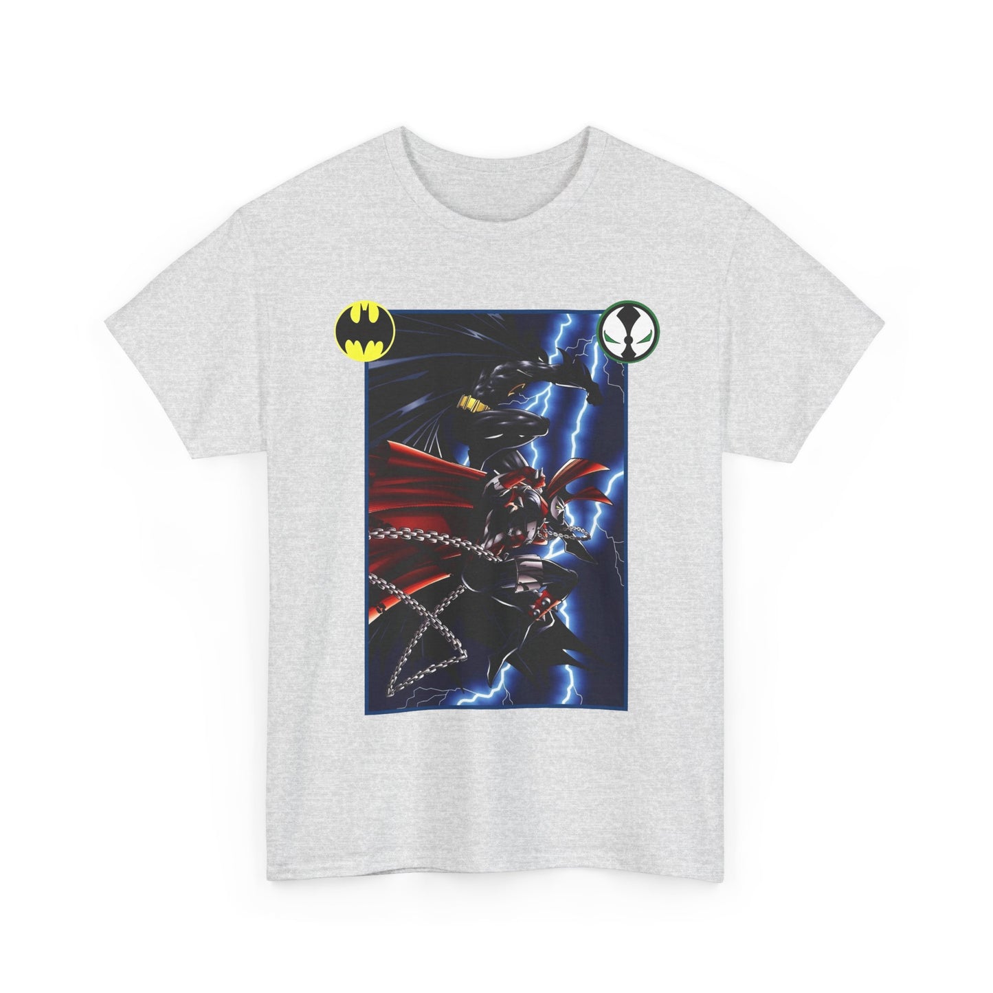 Batman & Spawn T-Shirt - Todd McFarlane Art - Gotham City, Frank Miller Story - DC Comics & Image Comics