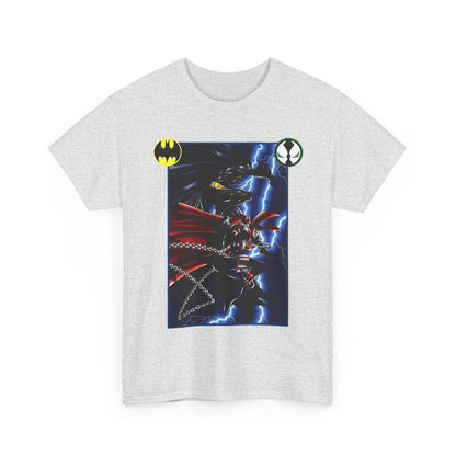 Batman & Spawn T-Shirt - Todd McFarlane Art - Gotham City, Frank Miller Story - DC Comics & Image Comics